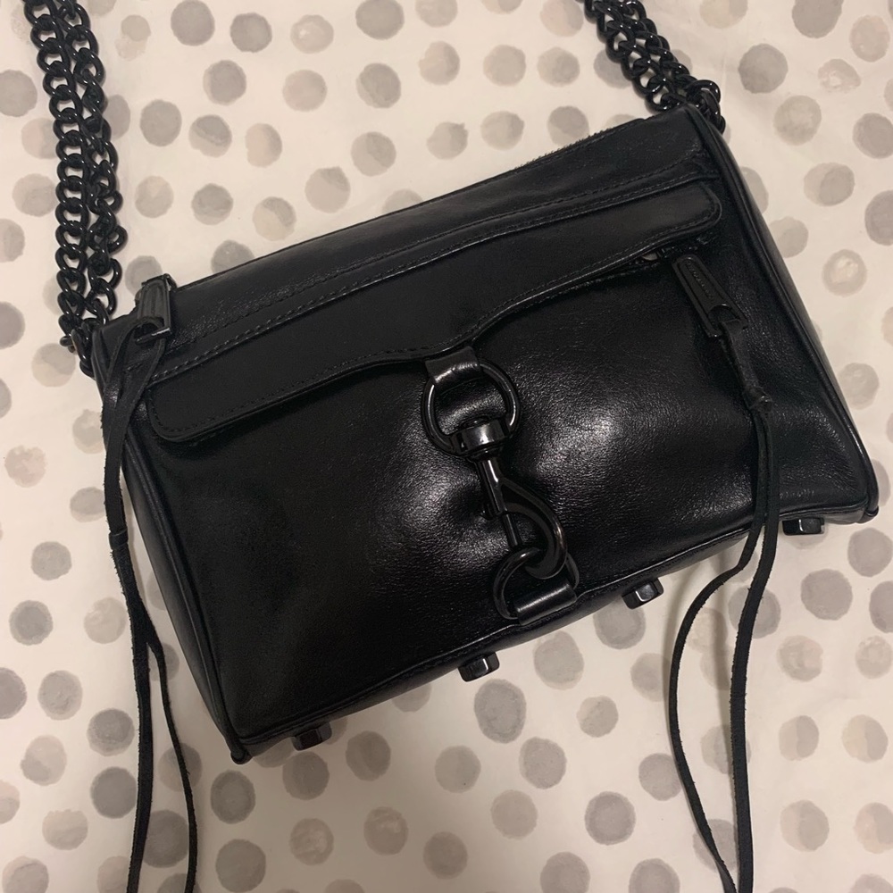 Black on black Rebecca Minkoff “Mini MAC” bag